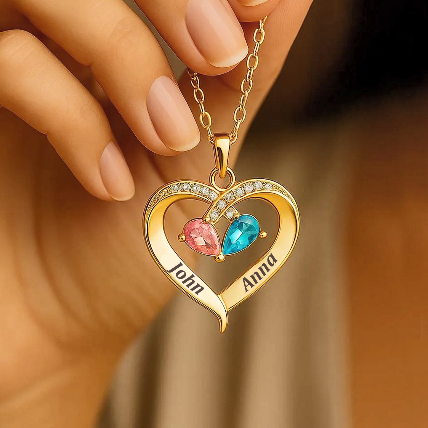 Always Yours β Birthstone Heart Necklace