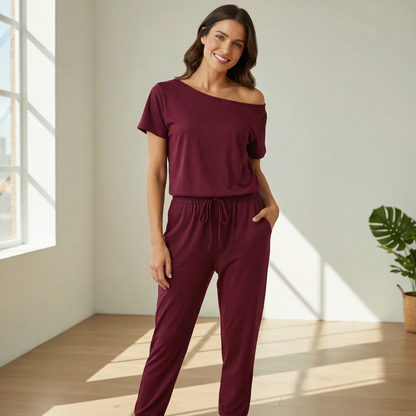 Verdora Stretchy Long Romper Jumpsuit With Pockets